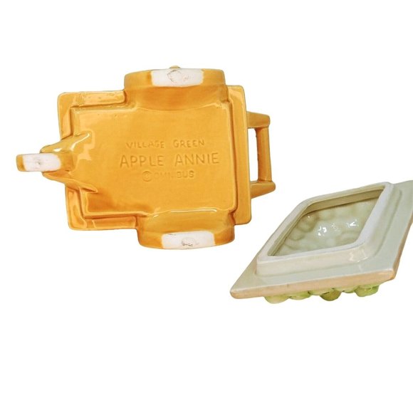 Fitz and Floyd Candy Box with Lid Fitz Omnibus Village Green Apple Annie Cart - Picture 10 of 10